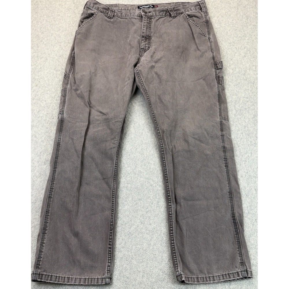 Wolverine Mens Carpenter Work Pants Brown Canvas Utility Straight Mid Rise 40x32